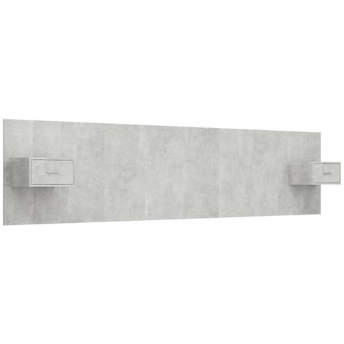 Tête De Lit Accessoire Couchage Chambre À Coucher Meuble Avec Chevet Intégré Étagère Mdf Gris Tdl0205819