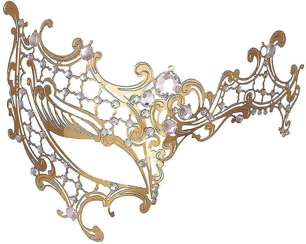 Masque de mascarade pour femmes Masque en métal Strass brillant Fête  vénitienne Soirée Bal Bal Masque Bar Costumes Accessoire#d677168