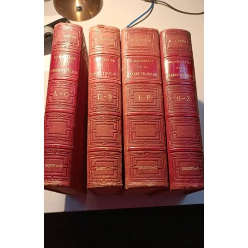 Dictionnaire Littré Collection Antique 1881-1882 - 4 Volumes + Supplément, 5 Livres