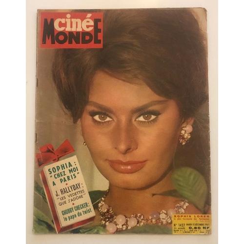 Cine Monde 1427 Mardi 12 Decembre 1962  Sophia Loren Johnny Hallyday Chubby Checker Jacques Charier