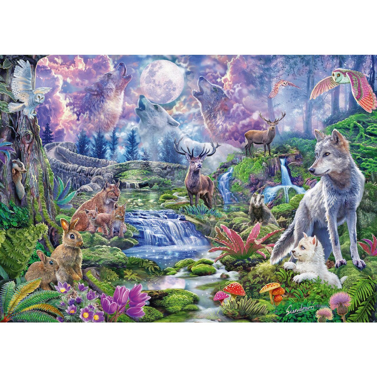 Puzzle 1000 pièces Panorama : Animaux sauvages