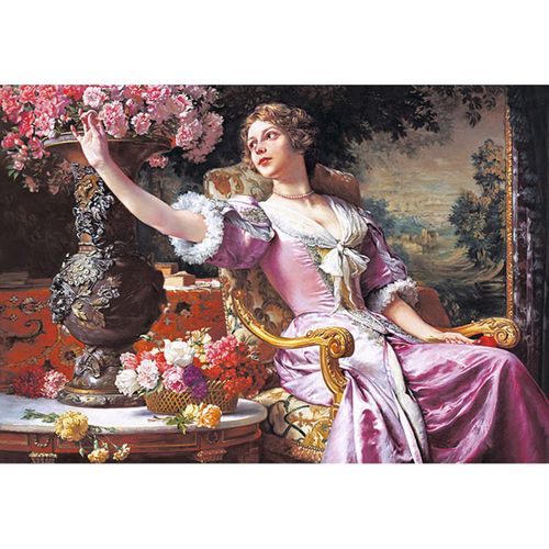 Puzzle 3000 Pièces Castorland - Wladyslaw Czachorski : Dame En Robe Violette Avec Des Fleurs