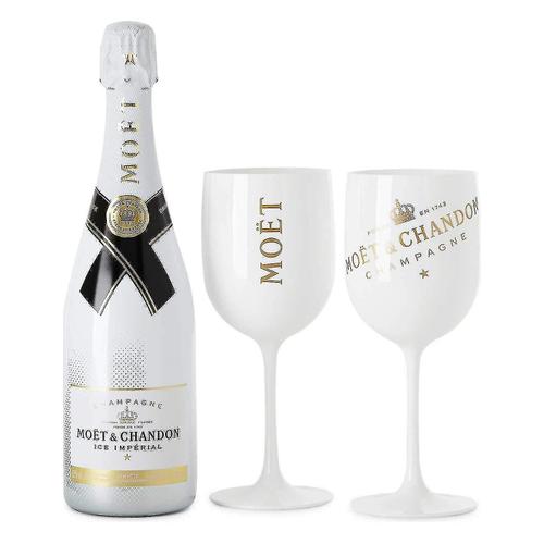 Verre Moet À Champagne Blanc En Plastique Pour Fête De Vin, 2 Pièces