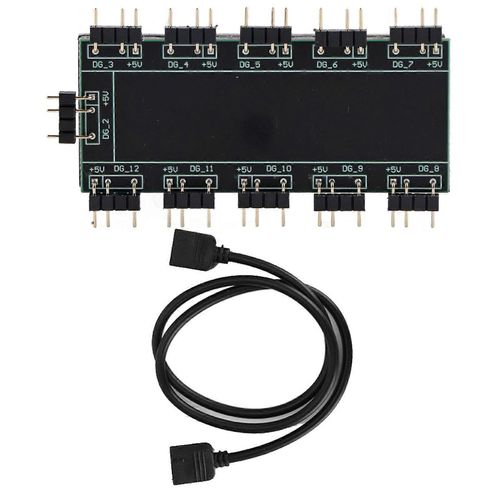 Ordinateur 10 canaux RGB Hub PC MOD Carte mère RVB Ventilateur Câble d'extension (5V 3 broches)