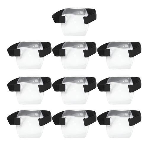 10pcs Brassard Porte-Badge Réglable Imperméable Pvc Crochet Et Boucle Bras Porte-Carte D'identité Pour Bureau École De Commerce