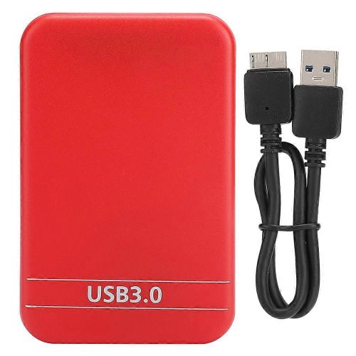 Boîtier de disque dur portable ultra mince de 2,5 pouces avec interface USB 3.0 pour lecteur d'ordinateur portable (rouge)