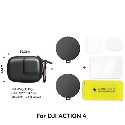 Couvercle anti-poussière pour objectif d'appareil photo,protection d'objectif en silicone antidérapant pour DJI - For Action 4 Set 3