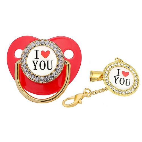 Sucette En Silicone Pour Nouveau-Né Avec Lettres I Love You, Violet, Tétine Pour Bébé S Rouge
