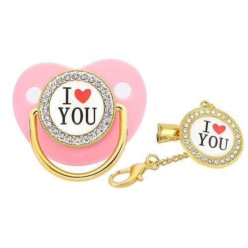 Sucette En Silicone Pour Nouveau-Né Avec Lettres I Love You, Violet, Tétine Pour Bébé, L Rose