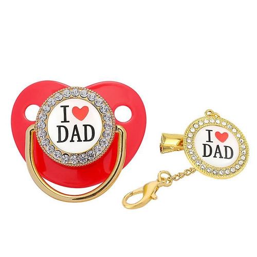 Tétine En Silicone Pour Nouveau-Né, Tétine Pour Bébé, Lettres L Love Dad M Rouge