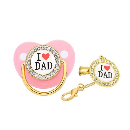 Tétine En Silicone Pour Nouveau-Né, Tétine Pour Bébé, Lettres L Love Dad S Rose