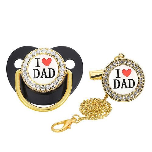 Tétine En Silicone Pour Nouveau-Né, Tétine Pour Bébé, Lettres L Love Dad M Noir