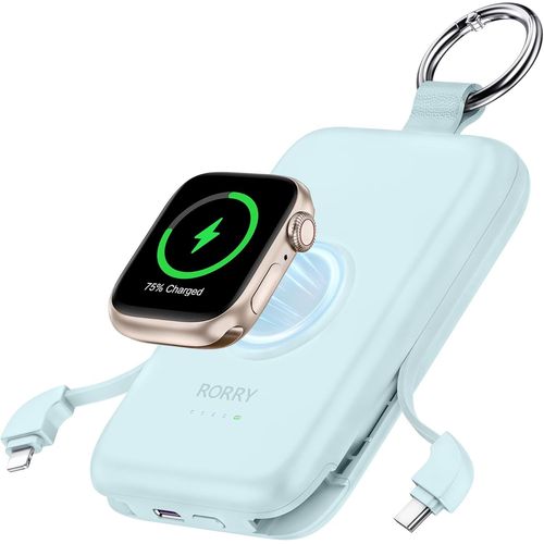 Kyaoayo-Chargeur Portable Pd 20 W Avec Câbles Intégrés, Chargeur Portable De Voyage Pour Iphone 15/14/13/12/11 Et Apple Watch 9/Ultra2/8/Ultra/7/6/Se/5/4/3