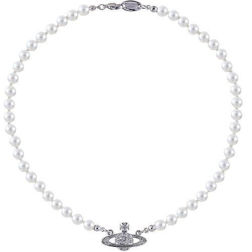 Collier De Perles Saturne Cristal Strass Collier Imitation Perle Ras Du Cou Argent