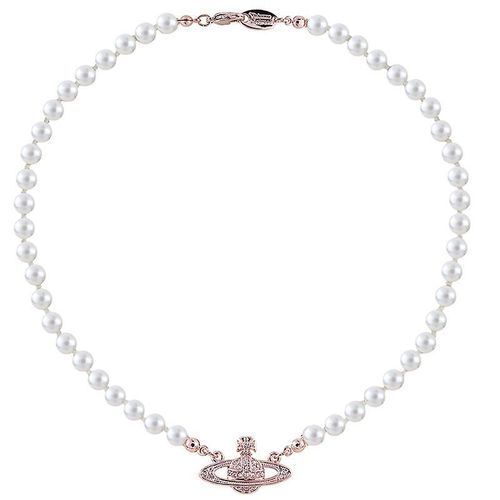 Collier De Perles Collier Saturne Cristal Strass Imitation Perle Ras Du Cou Or Rose