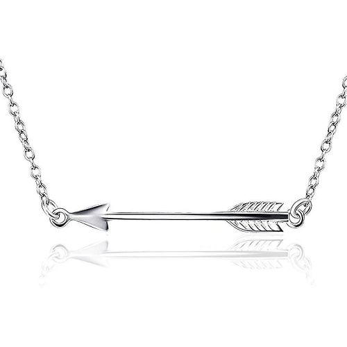 Collier Pendentif Latéral En Argent Sterling