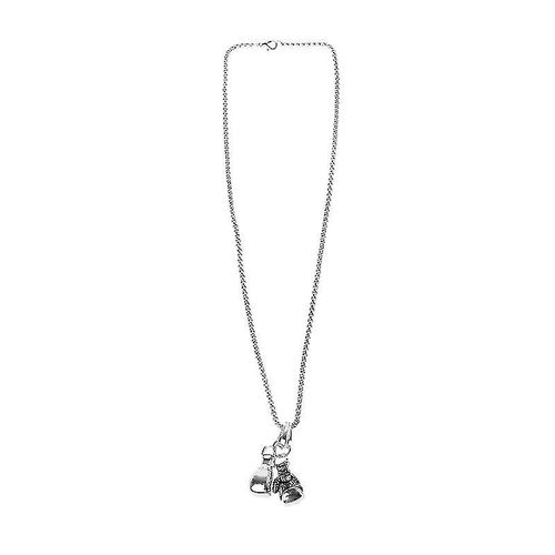 Collier Pendentif Chaîne Gant De Boxe En Acier Inoxydable Pour Hommes (Argent)