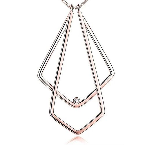 Pendentif Chaîne De Clavicule En Forme D'éventail Collier Minimaliste En Forme De U Pour Femme Or Rose 2