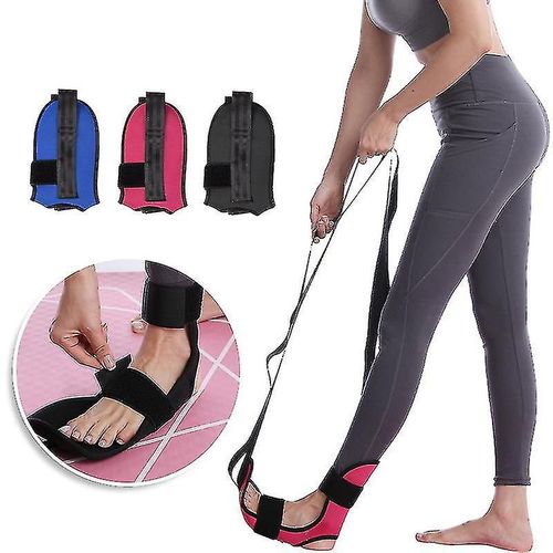 Ceinture D'étirement De Yoga, Bande Extensible Pour Pieds Et Jambes, Bande Extensible Pour Ligament De Cheville, Noir Et Rose
