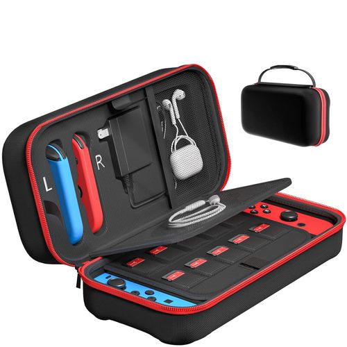 Étui Pour Nintendo Switch/Switch Oled, Étui Rigide Protecteur Pour La Console Nintendo Switch Et Ses Accessoires, Adapté Pour Joy-Con & Adaptateur Secteur