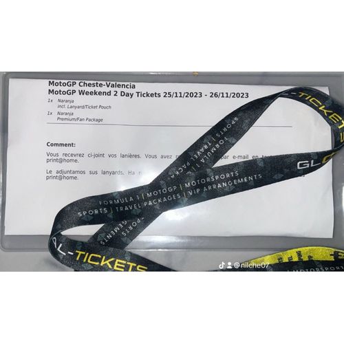 2 Place Pour Motogp Le 25/26 Novembre À Valencia -Espagne 