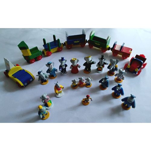 LOT FIGURINES BABAR (2002) ET PETIT TRAIN (2003) - COLLECTION NELVANA