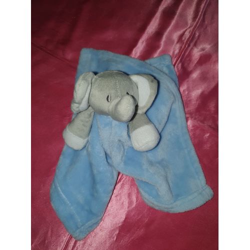 Doudou mouchoir bleu éléphant