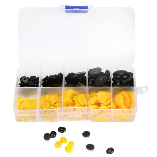 180Pcs Yeux En Plastique Nez Ovale Plat Poupée Ours En Peluche Ours En Peluche Animaux En Peluche DIY Fabrication De Jouets Accessoires (Noir Jaune )