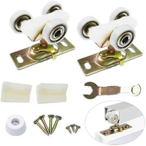 Pack de 2 Portes Coulissantes Escamotables Matériel Rouleaux De Cintre Supérieur Roues Assemblage Fit Part 1125 & 1500 Hardwar