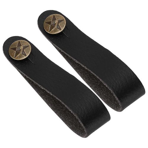 2 Pcs Guitare Sangle De Cou Bouton String Pu Cuir Tête Cravate Pour Ukulélé Électrique Acoustique
