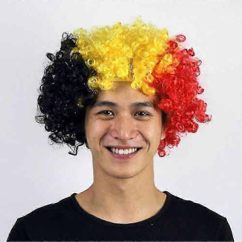 Coupe D'europe Coupe Du Monde Fluffy Head Wig Funny Flag Color Head Cover Pour Les Vacances