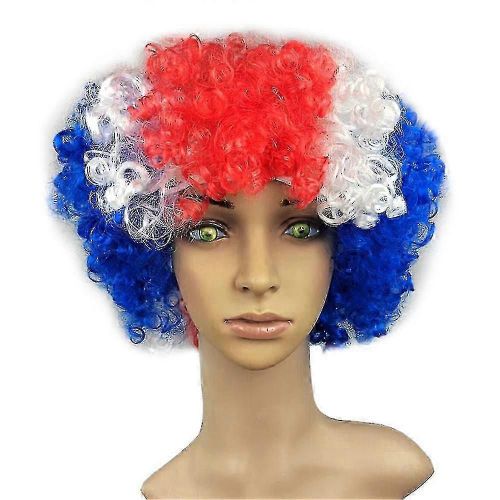 Coupe D'europe Coupe Du Monde Fluffy Head Wig Funny Flag Color Head Cover Pour Les Vacances