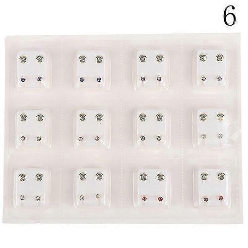 12 Paires Boucles D'oreilles Médicales Piercing Tool Ear Stud Surgical Steel Boucles D'oreilles Bijoux