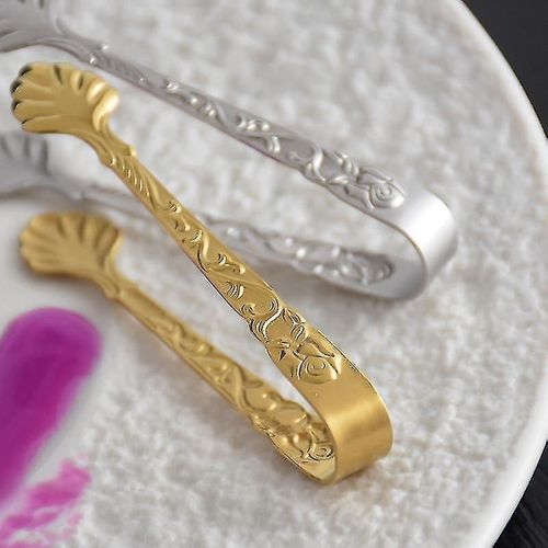 2pc Pinces À Glaçons En Acier Inoxydable Pinces À Sucre Aliments Pinces À Barbecue Pince À Glace Barre À Outils Pince De Service De Cuisine Accessoires De Cuisine Argent Et Or