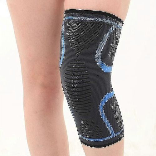 2 Pack Knee Brace Compression Sleeve Support For Men Running Riding Silicone Antiskid Knee-M-Light Blue