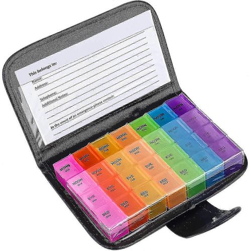 Boîte De Pilules De 7 Jours 28 Compartiments Boîte De Médicaments Multicolores Hebdomadaire Boîte À Pilules Hebdomadaire 