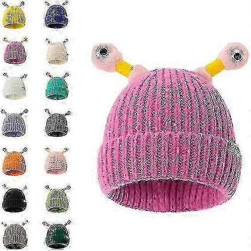 Hiver Parent-Enfant Mignon Brillant Petit Monstre Tricot Chapeau, Unny Mignon Monstre Bonnets Cap, Drôle Glowing Monster Tricoté Chapeau-En Stock