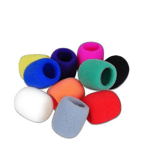 10pcs Reusable Thickening Microphone Sponge Cover Foam Ball-Type Mic Windscreen--Red