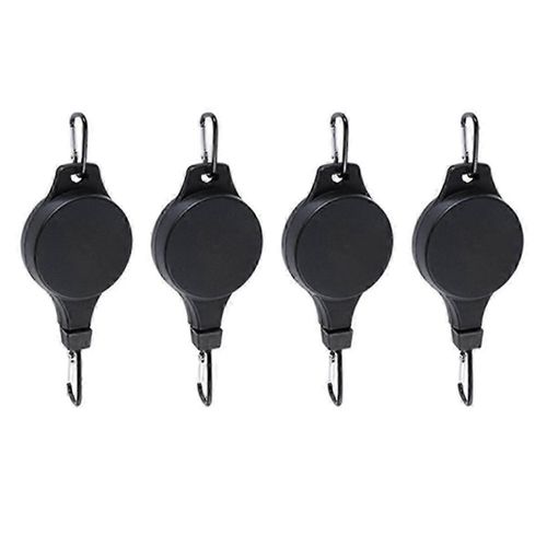 Poulie de plante Cintre rétractable Roue de hauteur réglable de poulie de plante pour les plantes suspendues à l'intérieur (4PCS) NOIR