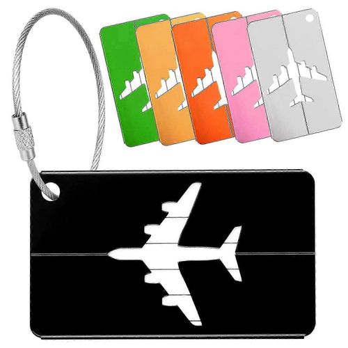 6 étiquettes de bagages en alliage d'aluminium étiquettes de valise pour les étiquettes d'identité d'identité des bagages de voyage (rouge)