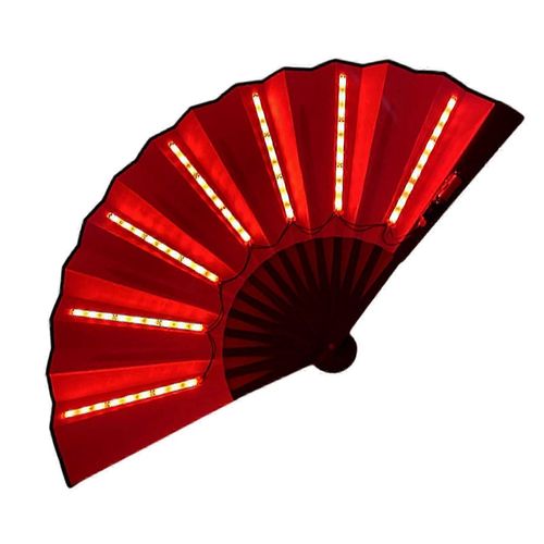 Ventilateur Lumineux Led Ambiance Lumière Pliable Rougeoyant Charnière Forte 12v 10 Pouces Ktv Bar Club Décoration Nuit Performance Prop Ventilateur À Main