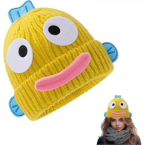 Bonnets Drôles, Bonnet En Tricot Épais Avec Bouche De Saucisse Mignonne, Chapeau D'hiver Coupe-Vent Épais, Str