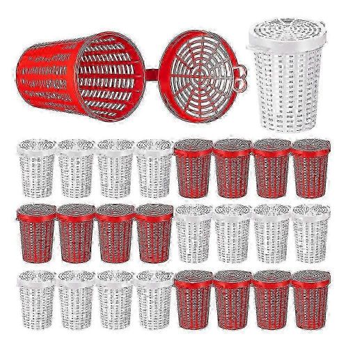 20 Pcs Pêche Appât Cage Piège Poisson Leurre Feeder Panier Seau D'appât En Plastique Pour Écrevisse Crevette Ver De Terre Crabe Carpe Compatible Pour