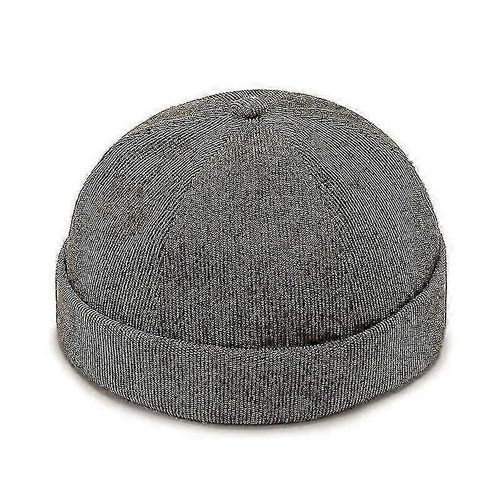Vintage Docker Cap Brimless Hat Breathable Beanie Hats Cotton Retro Adjustable Literary Landlord Sailor Cap Women Hip Hop Hat--Army Green