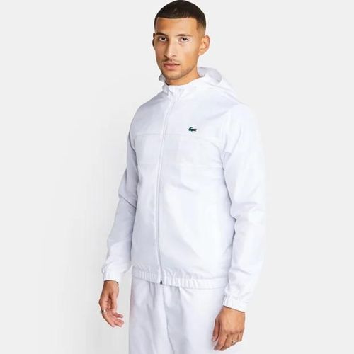 Lacoste Diamond Weave Hooded Homme Vestes Zippees - Blanc - Taille: S - Foot Locker