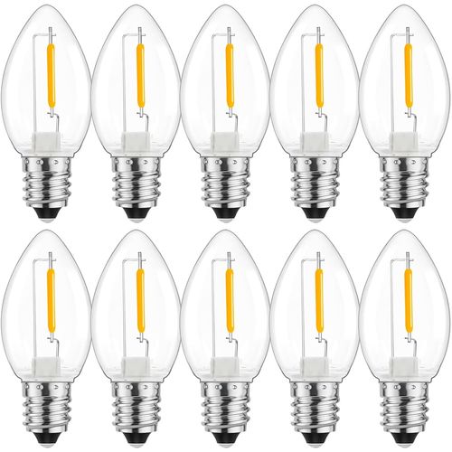 Kathlelxh-10 X E12 C7 Led Small Bulb 0.8 W Ac230 V, Plastic E12 Decorative Bulb For Outdoor String Lights, Night Light, Salt Lamp, 40 Lumen, 2700 K Warm White, Non-Dimmable[H786]