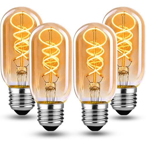 Kathlelxh-E27 Vintage Bulb, Dimmable E27 4W E27 Led Warm White 2700K, E27 Vintage Led E27 Bulb Ideal For Nostalgic And Retro Home Cafe Bar Lighting - 4Pcs[H1011]