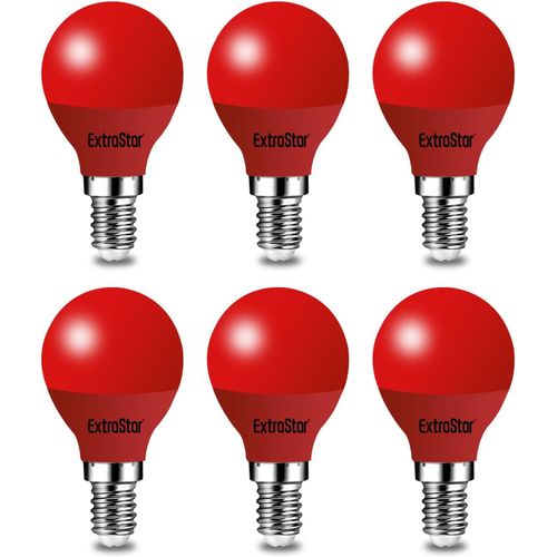Kathlelxh-E14 4W Color Led Bulb Equivalent 40W Ac 220V-240V, G45 Color Led String Light Bulbs, Orange Red Yellow Blue Green For Outdoor Patio Christmas Lights (Red, Pack Of 6)[H454]