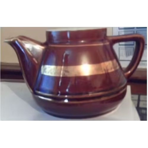 Cafetière / Théière - Ancien - En Porcelaine A Feu - Vernissée - Marron - Seule