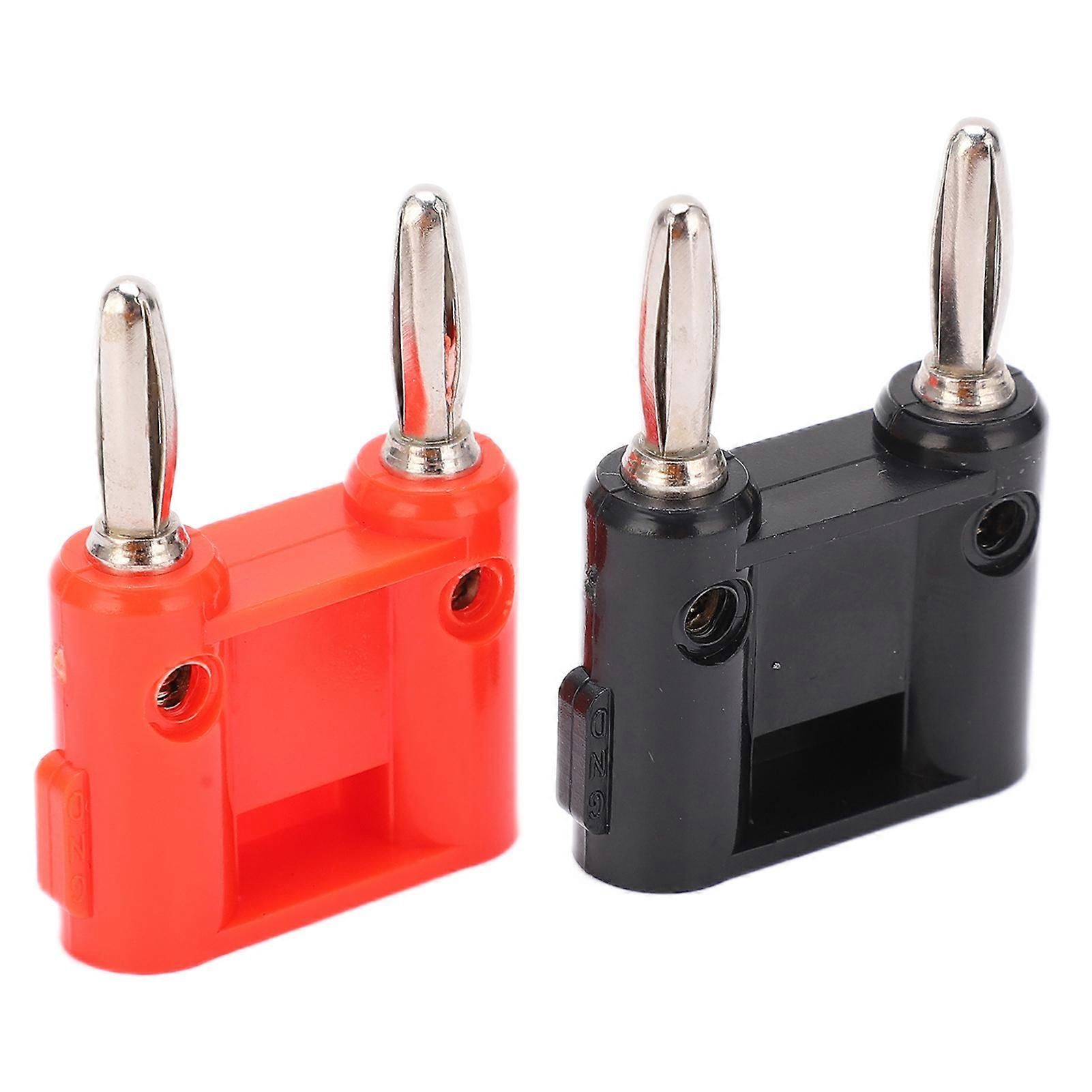 5Set 4mm Double Fiche Banane Nickelé Adaptateur De Fiche Banane pour Antenne Câble Coaxial